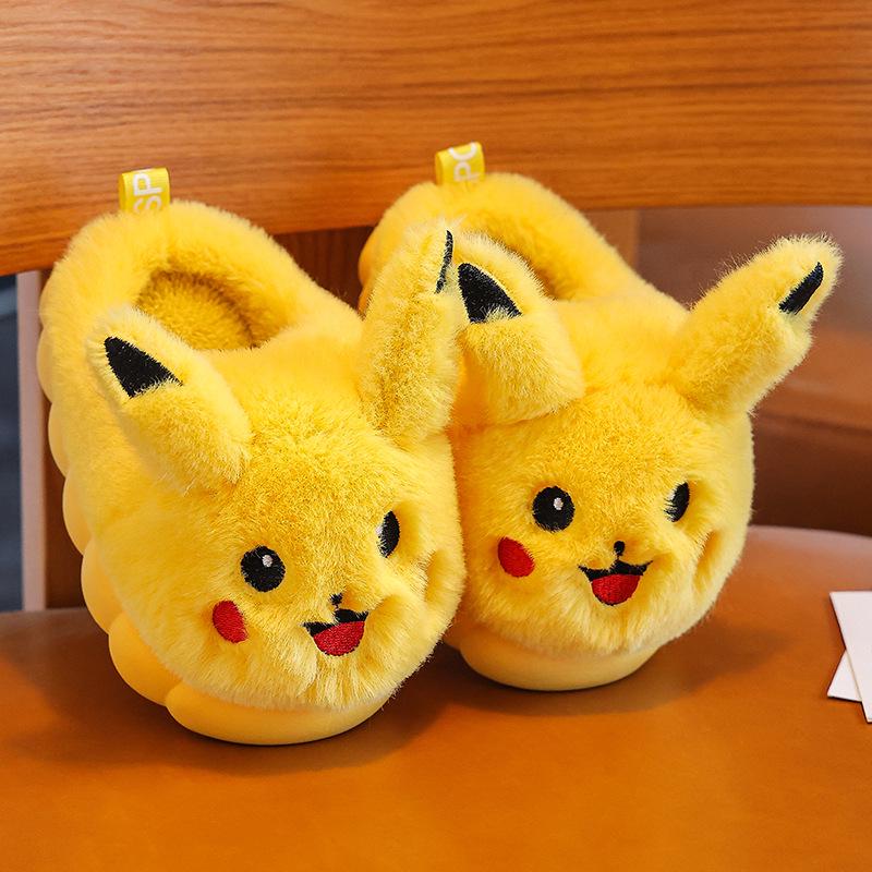 New Autumn/Winter Cartoon Kids' Cotton Slippers - Adorable Non-Slip Parent-Child Home Shoes