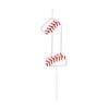 Baseball Themed Birthday White Number0-9 Candles, Boys Girls Kids Happy Birthday Cake Topper Reunions Theme Party Supplies Gifts