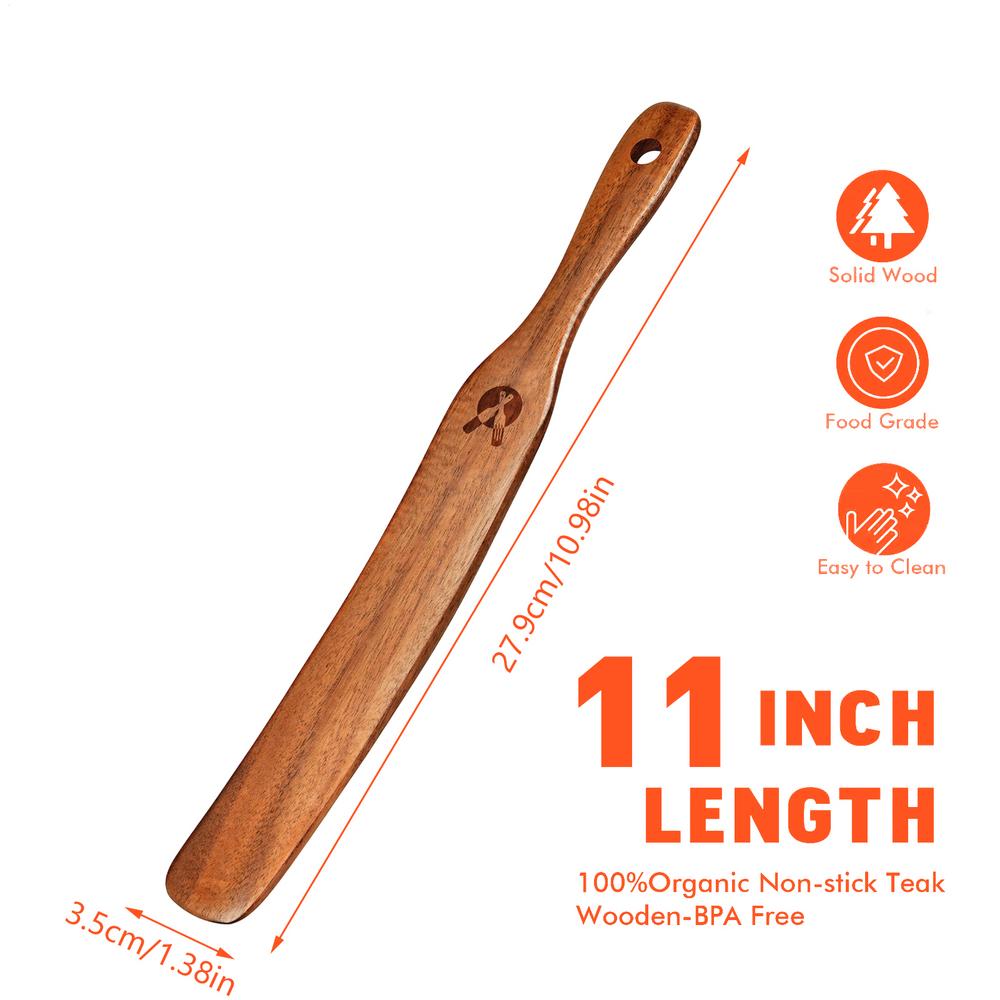 

Wooden Stir Stick Narrow Jar Scraper Portable Bread Whisk Spatula Thin Paddle Stir Stick Utensil for Cooking Stirring Mixing
