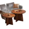 Solid Wood Coffee Table for Living Room, Small Apartment Tea Table, Elm Wood Sofa Side Table