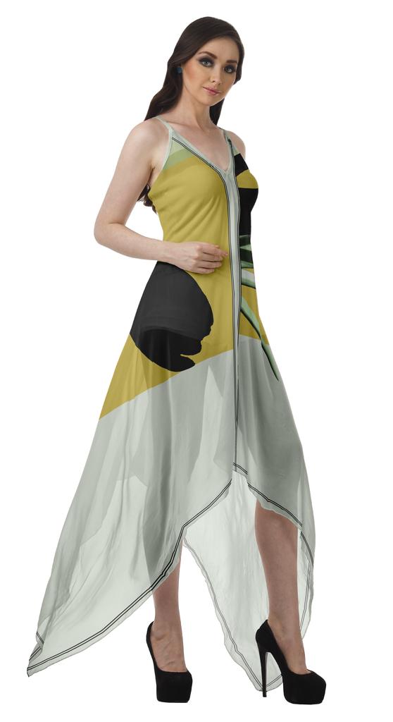 Moomaya Handkerchief Dress Women Printed Halter Summer Dresses Women