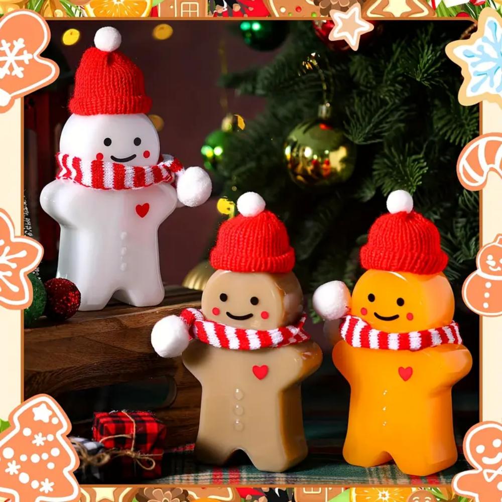 500ml Transparent Holiday Drink Container, Cute Gingerbread Shaped Sealed Can, Suitable for Milk, Juice, Water, Wine, Tea, Etc.