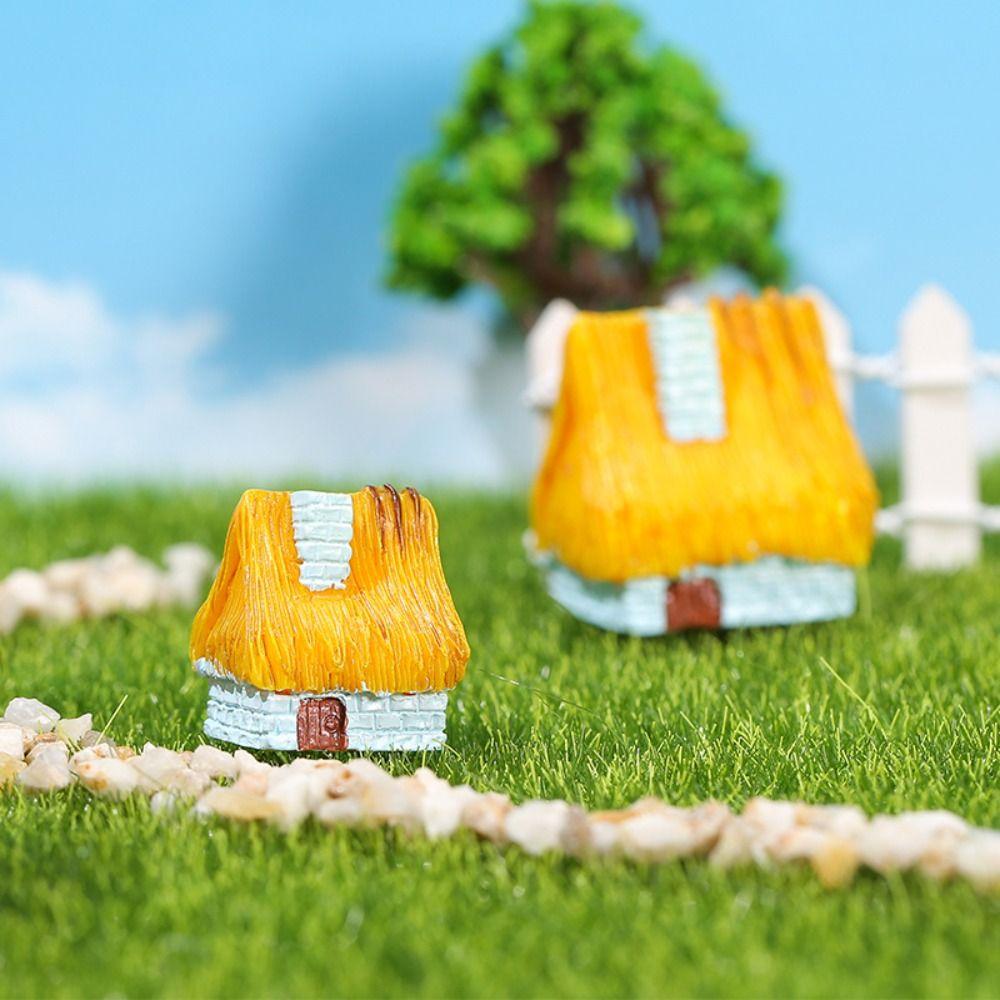 

Строительный домик Миниатюрные фигурки Мини Микро Ландшафтные украшения Маленькая Статуэтка для дома Газон S