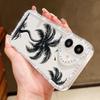 For iPhone 16 16E 15 Pro Max 14 Pro 13 12 11 Case Diamond Frame Coconut Tree Print Clear Shockproof Lens Protection Soft Silicone Phone Cover Shell