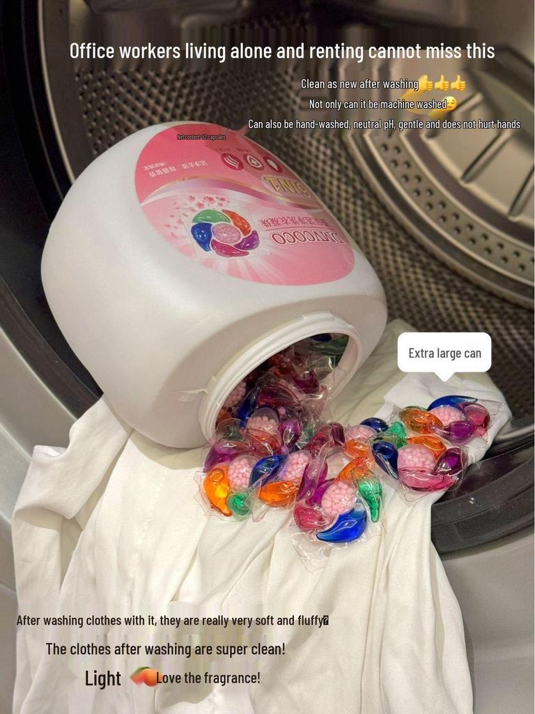 DMVCOCO Peach 6D Laundry Pods: Stain Removal, Long-Lasting Fragrance, Softening, Family Pack