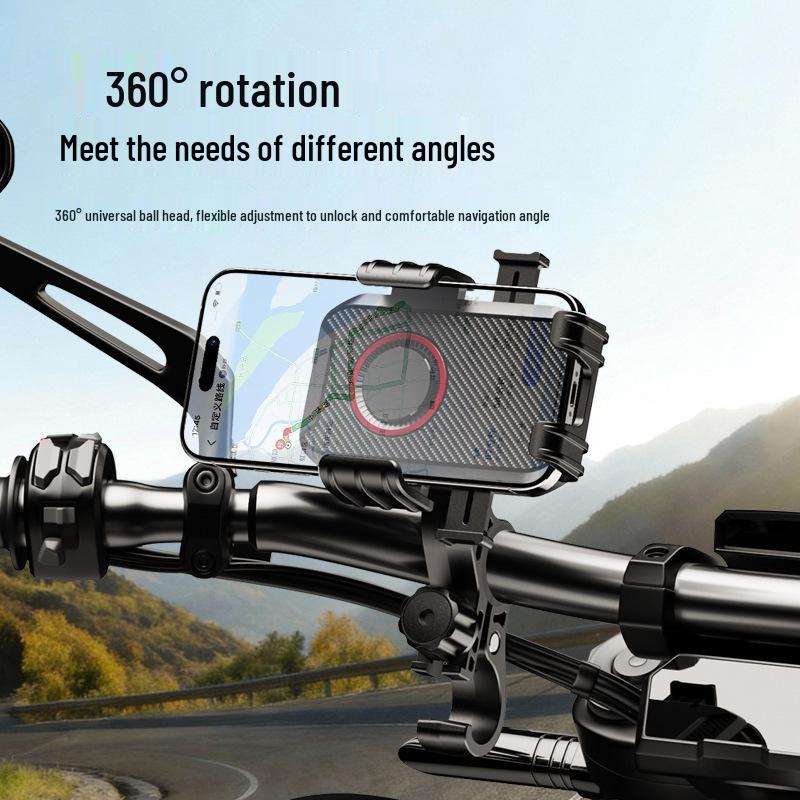 Shockproof Phone Holder for Electric Vehicles, Bicycles, and Motorcycles: Ideal for Food Delivery and Outdoor Navigation.