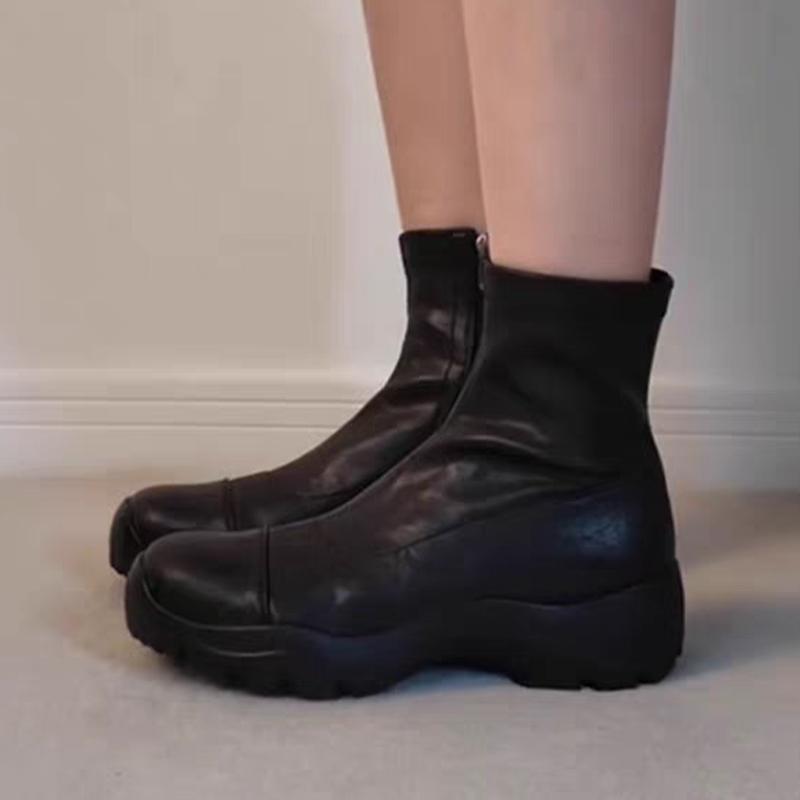 

Модные ботильоны для женщин на плоской подошве, на платформе, модная обувь, повседневные удобные женские спортивные ботинки 2025 зима дизайнерские готические челси ботильоны женские 40