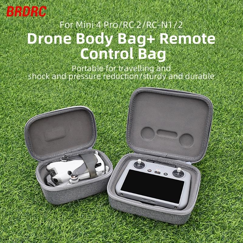 Storage Bag with Carabiner for Mini 4 Pro Quadcopter and RC2/RCN2 Remote Control Shockproof and Convenient Organiser