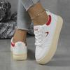 Fashion Fashion Mix Color Skateboard Shoes Women 2025 Autumn Round Toe Thick Bottom Lace Up Sneakers Comfort Non Slip Casual Shoes