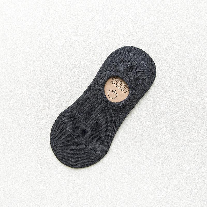 

Женские летние дышащие силиконовые невидимые однотонные легкие короткие носки-лодочки 1 pair чёрный