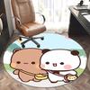 Süße Tierfreunde, Kawaii Panda Bär Stuhlunterlage Runde Teppichboden Büro Teppich, Maschinenwaschbar, Rutschfest, Geeignet für Wohnzimmer, Schlafzimmer