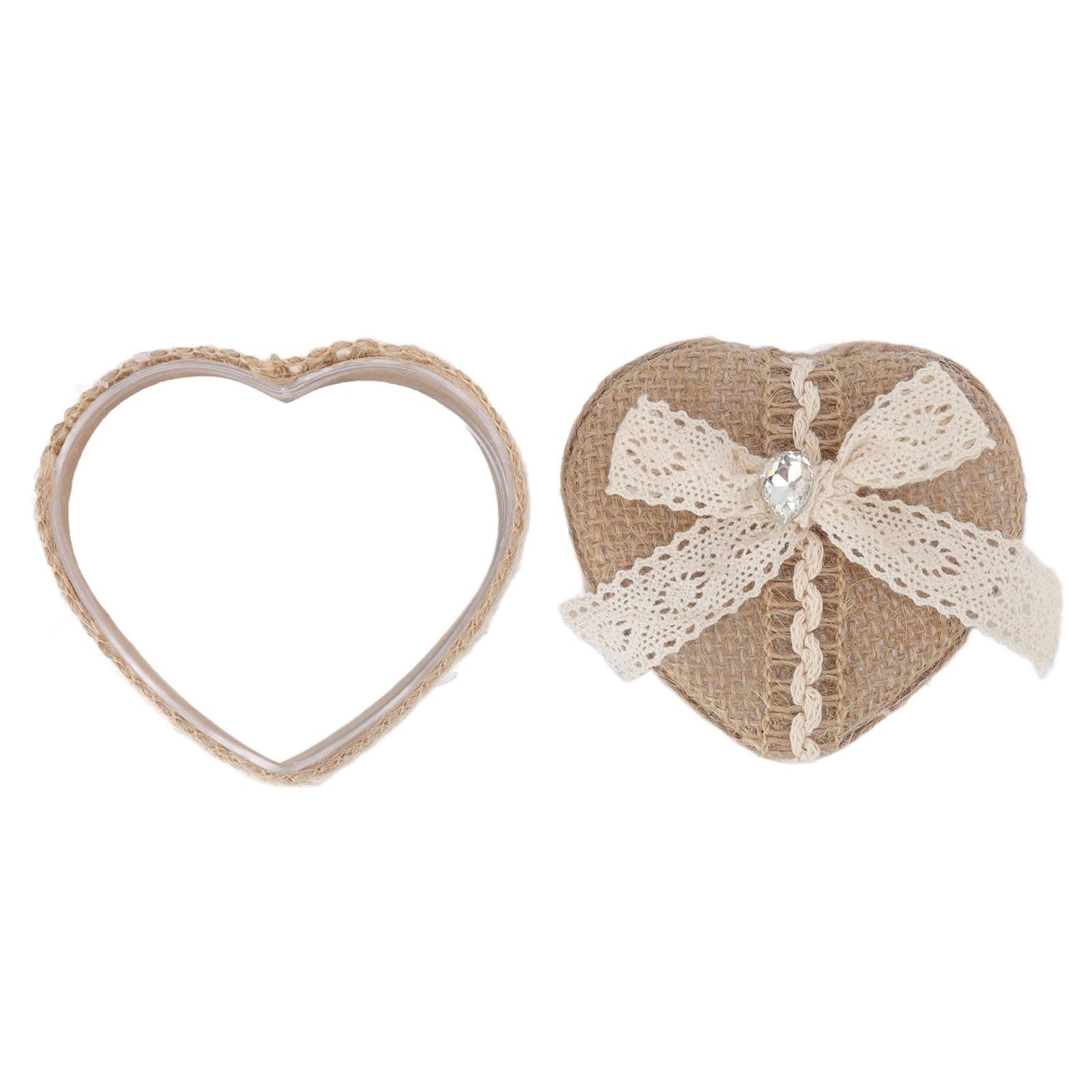 

Кольцо в форме сердца Подарочная коробка Льняная отделка Вязаное милое украшение для ювелирных изделий Брошь Серьги Type 2