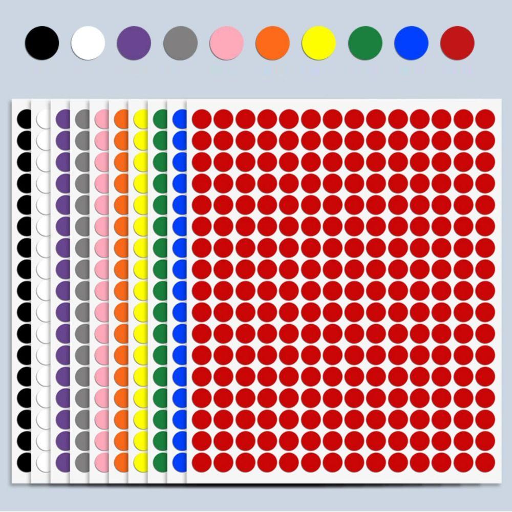 10Sheets Writable Material Dot Adhesive Stickers Self-Adhesive Round Classification Markers 19MM Tag Sticker Handwritten Labels