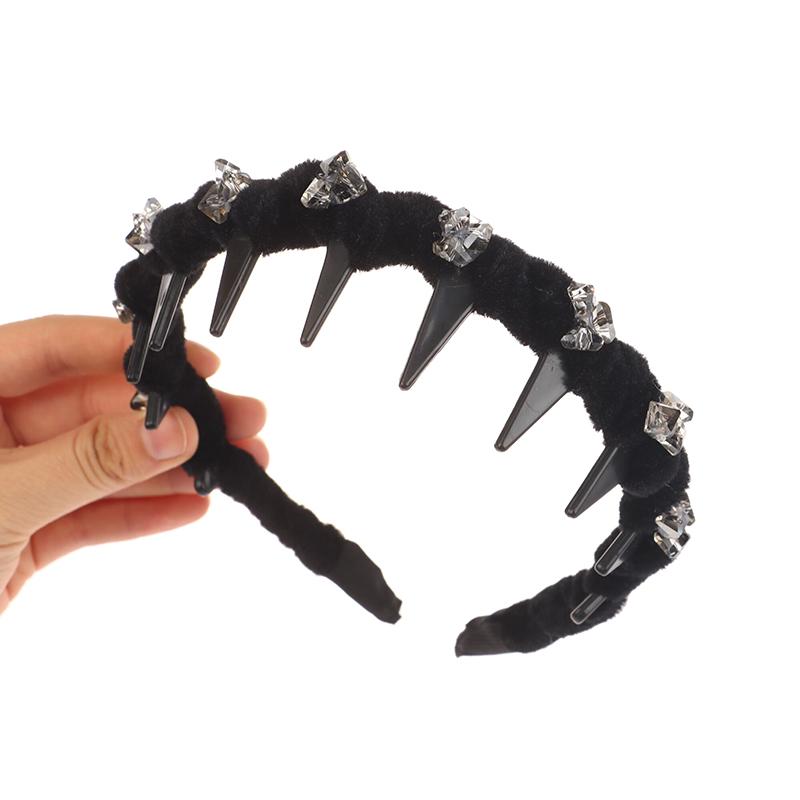 Französischer Luxus Kristall Schwarzer Haarreif Koreanisches Vintage Temperament Stirnband Haargummi für Mädchen Haarschmuck Kopfschmuck