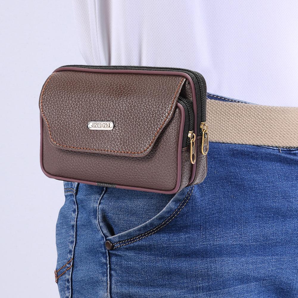 Men Smartphone Belt Pocket Leisure Small Leather Bum Pack Purse Wallet Holder Wallet Purse Pocket Phone Holster Belt Case