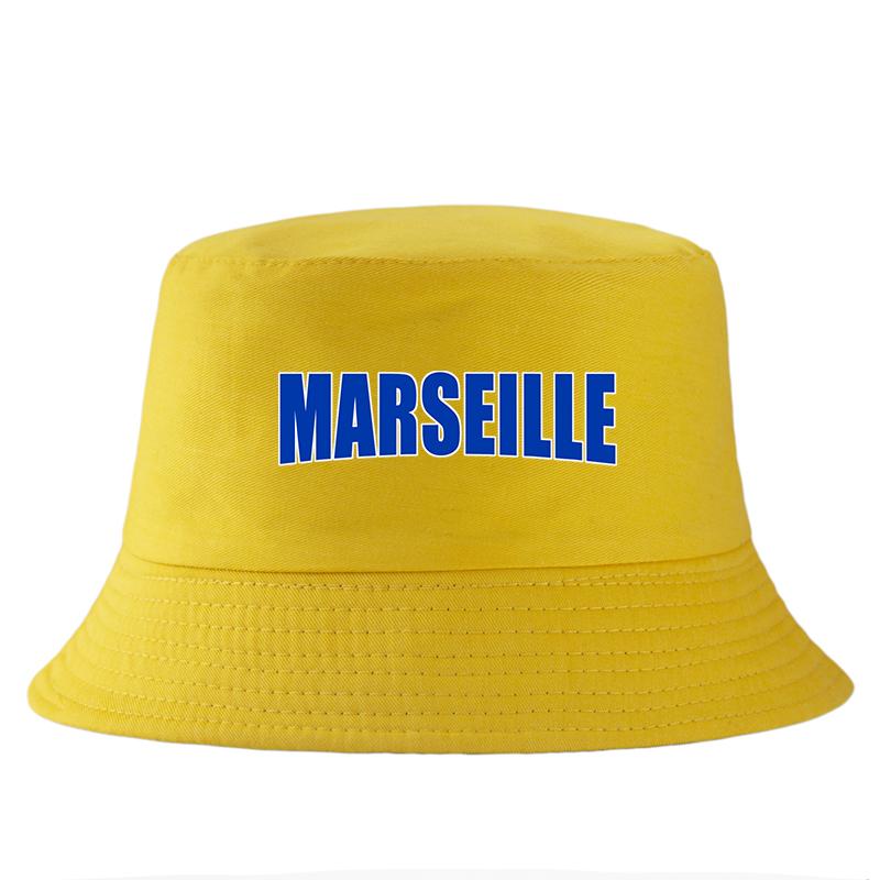 MARSEILLE Frankreich Stadt Druck Eimerhut Unisex Damen Baumwolle Sommer Sonnenschutzmütze Streetwear Panama Hut Unisex Outdoor Strand Angelhüte
