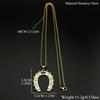 Lucky Horseshoe Evil Eye Blessed Chain Women Men Stainless Steel Flower U Shape Boho Protection Western Necklace Jewelry Gifts