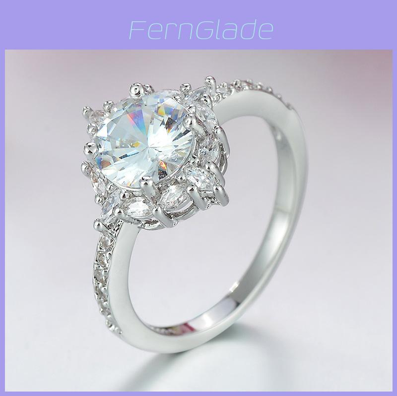 Luxurious Brass And White Steel Ring Stunning European Style Jewelry