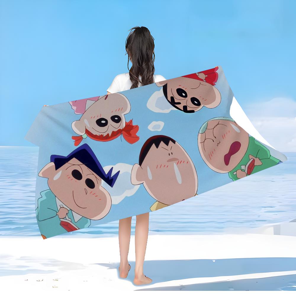 Bandai Crayon Shin-chan Microfiber Printed Beach Towel Mountain Climbing Yoga Beach Swimming Running Absorbent Soft Towel