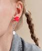 Bonbeau Smile Circle Silver Earrings 925 Silver Drop Smile Circle Silver Earrings