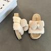 Warm Plush Versatile Retro Cartoon Bear 2025 Autumn New Fluffy Shoes Women Wear Cute Cotton Slippers