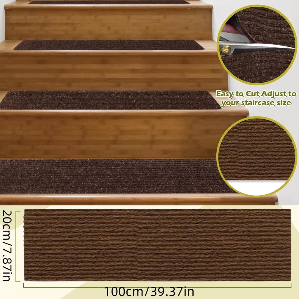 1PC 20x100cm Stair Mats Anti-slip Stairs Stair Treads For Wooden Steps Step Protection Step Carpet Indoors