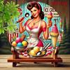 Vintage Metal Tin Sign Round Ice Cream Wall Art 8x8 Inch Retro Kitchen Home Bar Decor