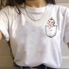 Korean Style Casual Short-Sleeved T-Shirt for Women Spring/Summer Cartoon Panda Print Loose Base Shirt Polyester Fabric