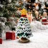 Handmade Crochet Christmas Tree Decoration Tabletop Knitted Small Artificial Flocking Christmas Tree for Home Office Holiday Decor