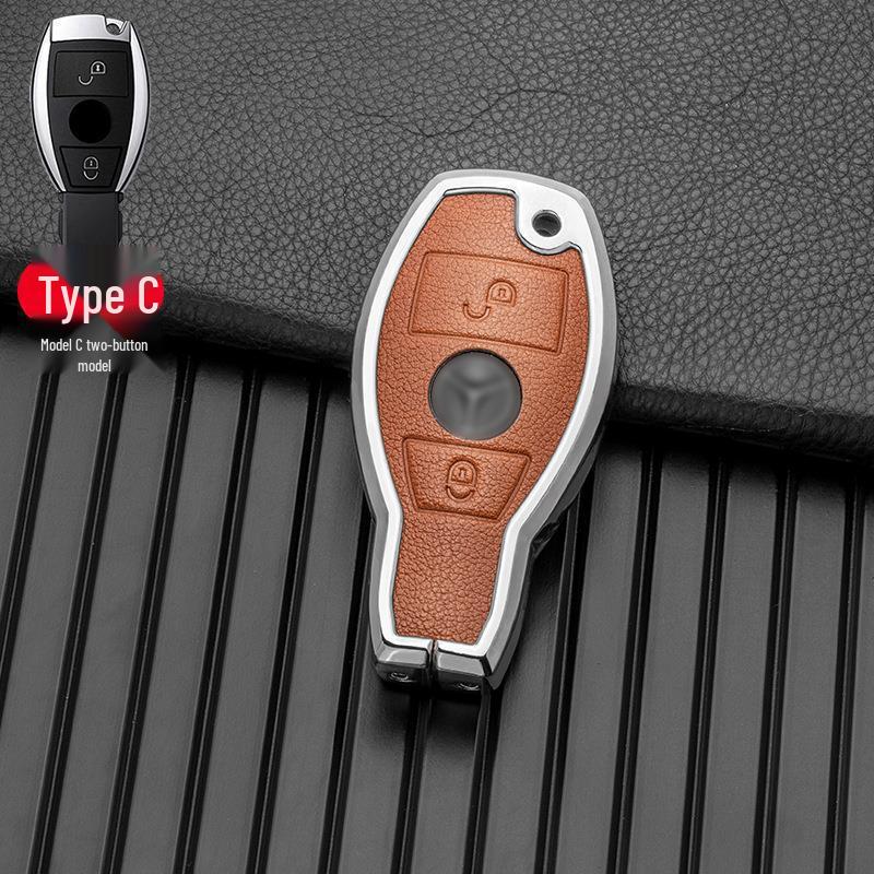 Compatible with Mercedes-Benz GLA, GLC, V-Class, A-Class, and C-Class 2018-2019 Models, This Two/three-button Full-cover Metal Key Case.