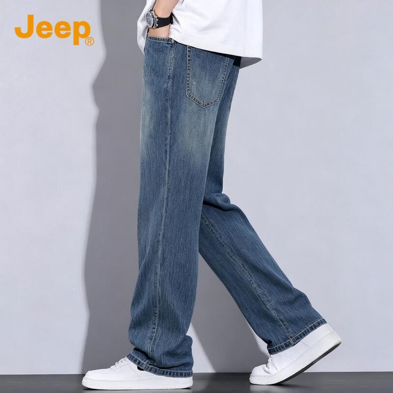 JEEP Men's Tencel Blend Loose Straight Jeans