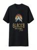 Wounisex Vintage Glacier National Park Summit T Shirt Vintage Washed Homme Stylish Fashion Soft Slightly Streetwear Stretched