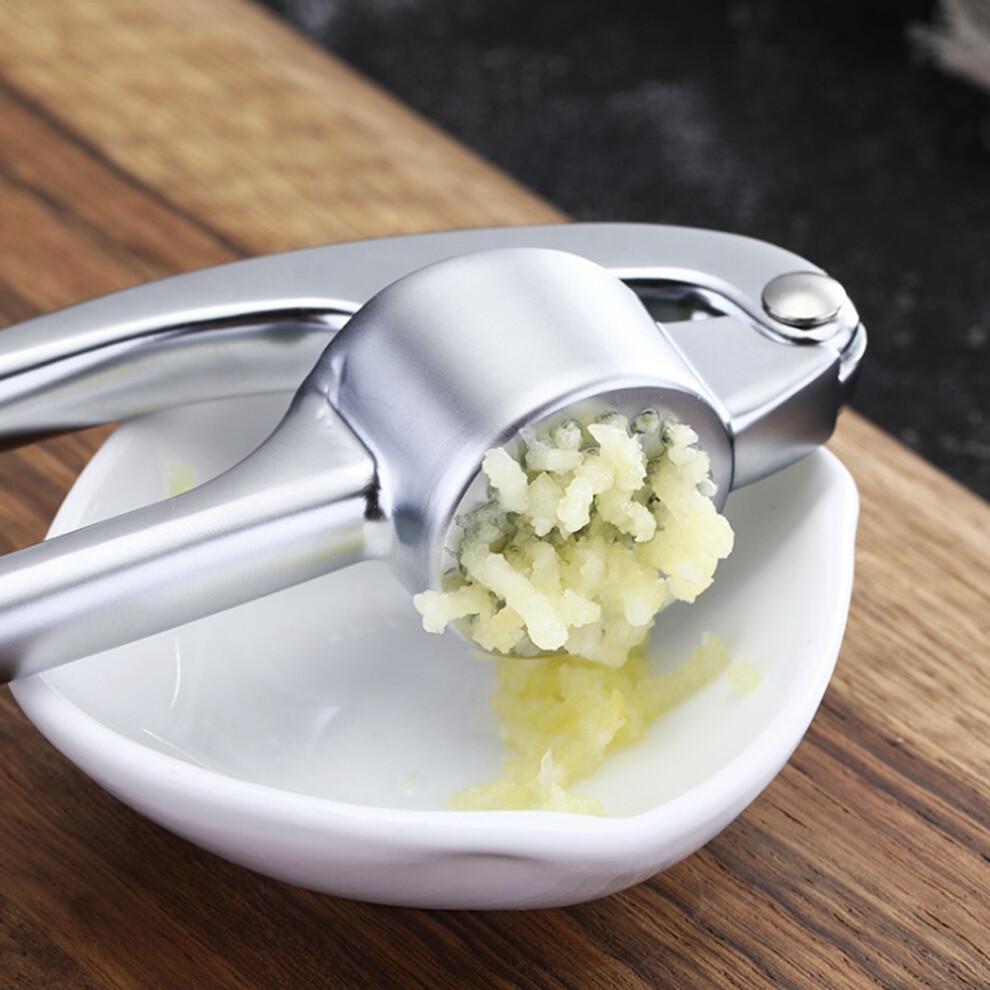 Zinc Alloy 304 Stainless Steel Garlic Press Manual Garlic Crusher Peel Garlic Cloves Mash Garlic Paste Crush Garlic