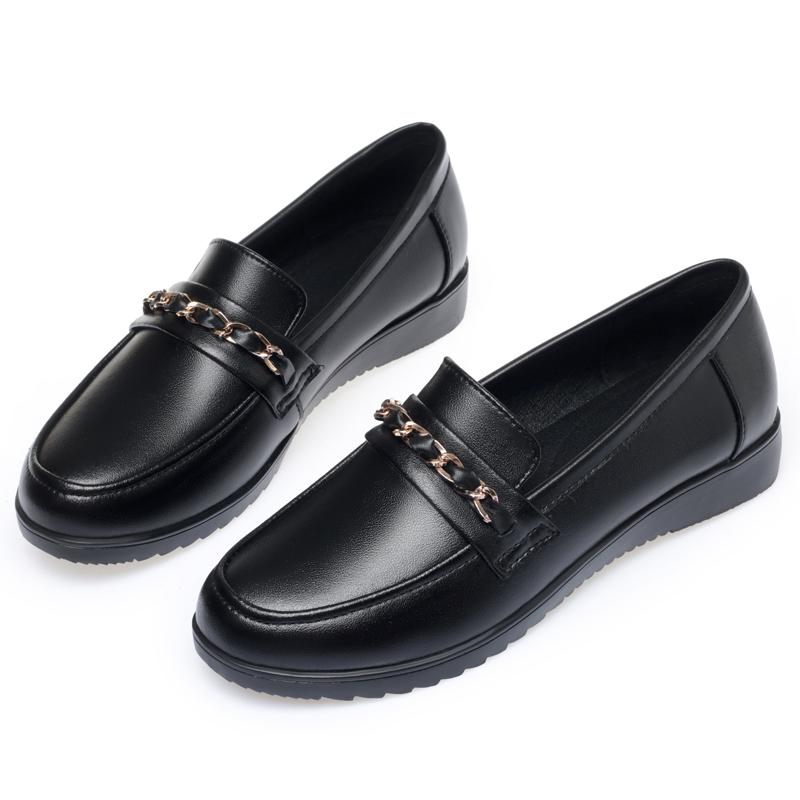 

Туфли-лоферы, женские туфли из натуральной кожи, весенние женские туфли без шнуровки больших размеров, блестящая нескользящая женская обувь 42 чёрный