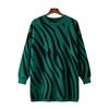 Women's Casual Long Sleeve Fall Winter Chunky Sweaters Crew Neck Striped Knitted Sweater for Women Oversized Pullover Tops Loose Fit Jumper