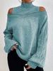 Women's Off-shoulder Turtleneck Sweater Loose Knitwear