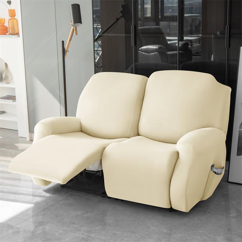 1/2/3 Seater Solid Color Elastic Recliner Sofa Cover Stretch Spandex  Armchair Covers Removable Couch Slipcovers Home