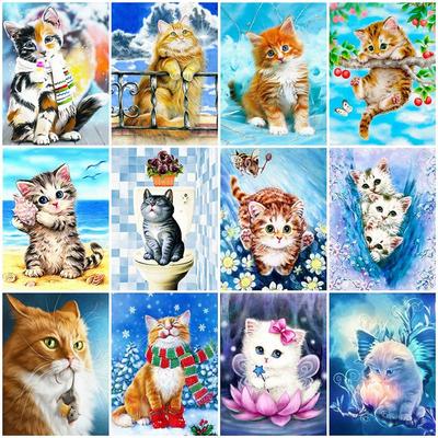 Full 5D Diy Diamond Painting Cartoon Cat Diamond Embroidery Kits Full Lay Cross Stitch Home Decor Handmade Gift