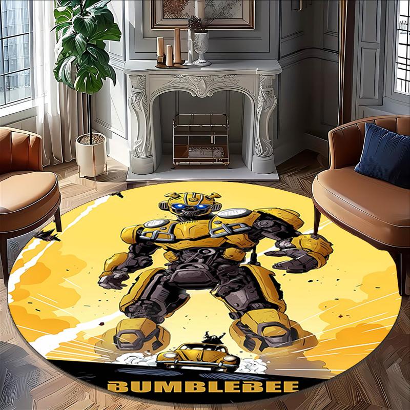 1pc Bumblebee1 Print Round Carpet Chair Round Carpet Suitable for Bedroom Living Room Home Decorative Carpet