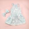 Spring and Summer Breathable Cat Clothing Dog Clothing Pet Cotton Floral Suspender Dress Comfortable Mesh Dress Formal Dress