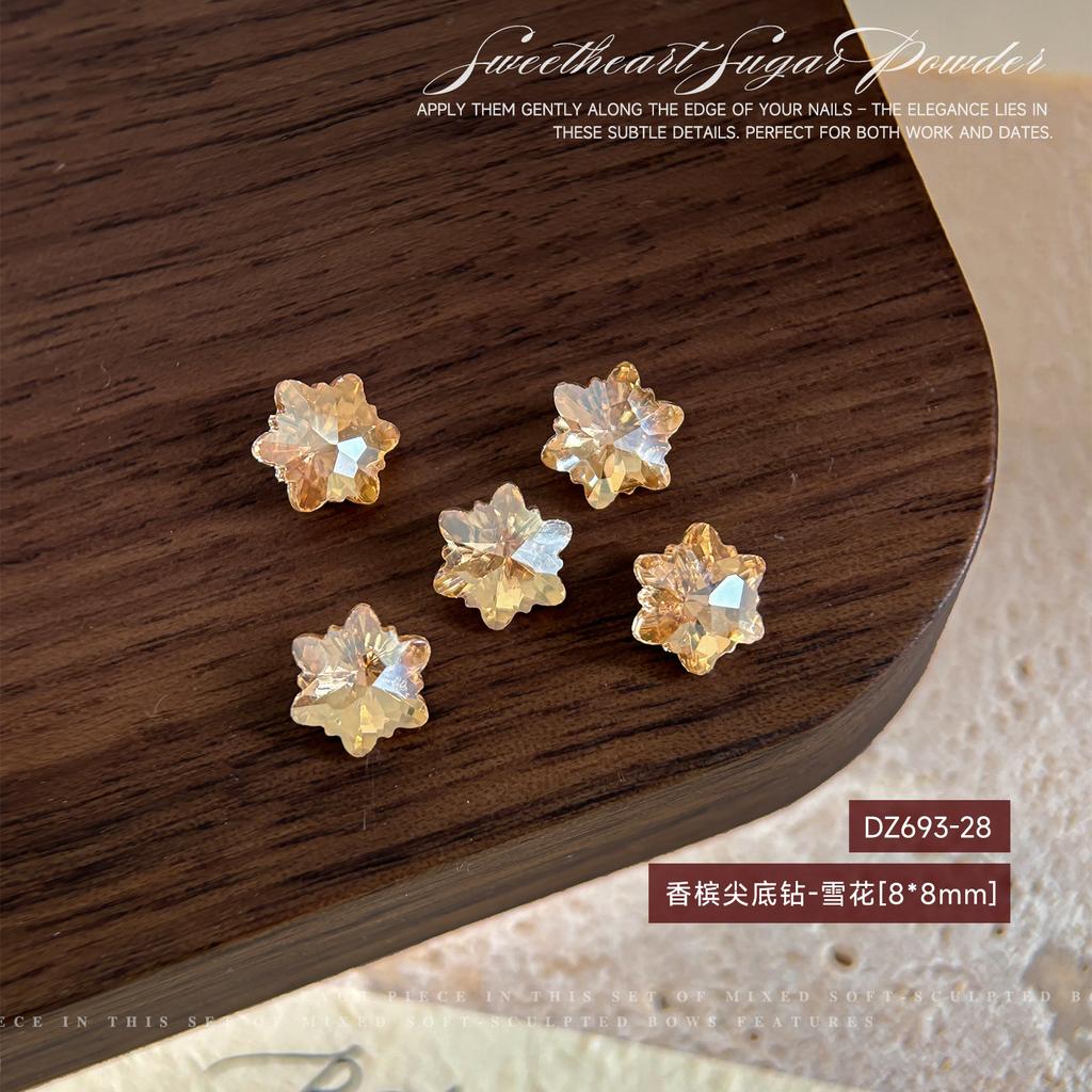 Christmas Snowflake Nail Drill Decoration Super Sparkling Large Small Crystal Powder Shaped Versatile Series