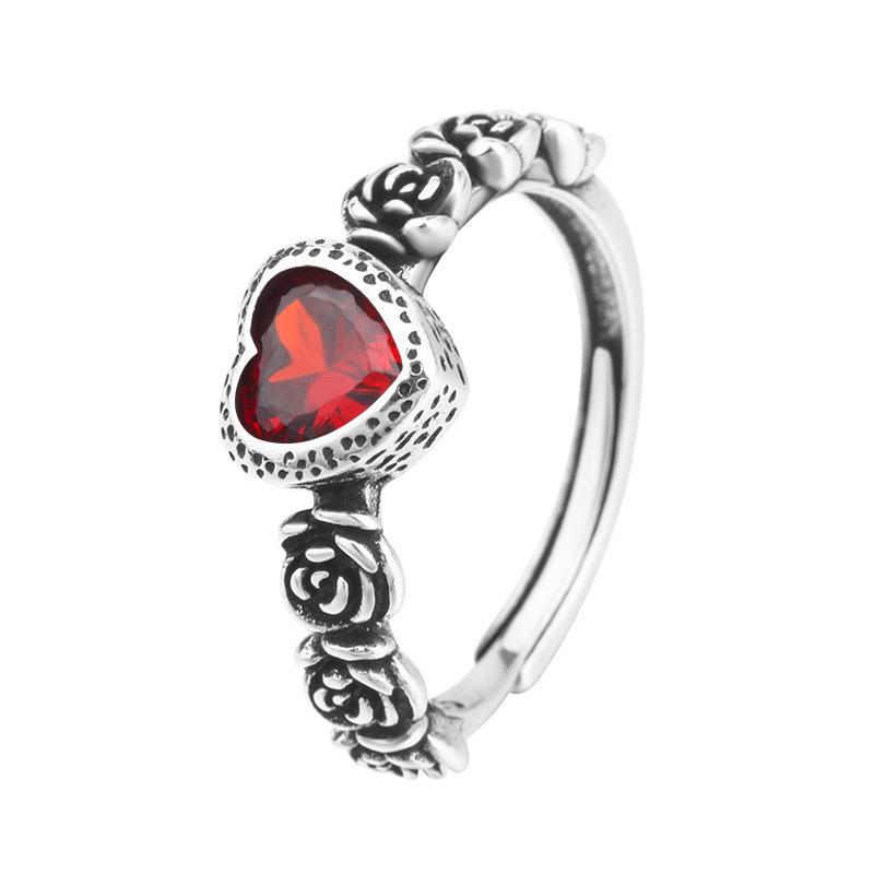 Xiaomi BF CLUB Silver Color Rings for Women Fashion Geometric Handmade Irregular Red Green Yellow Stone Ring Party Christmas Gift