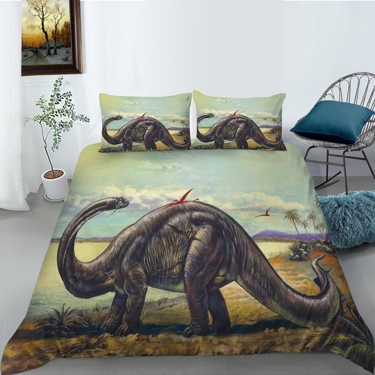 Dinosaur 3D Digital Printed Bedding Two-Piece Set Polyester EU single 135*200