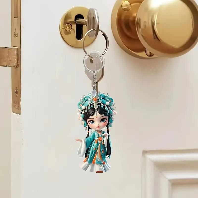 New Cute Little Flower Fairy Pendant Acrylic Cross-Border Flat Car Rearview Mirror Decoration Keychain