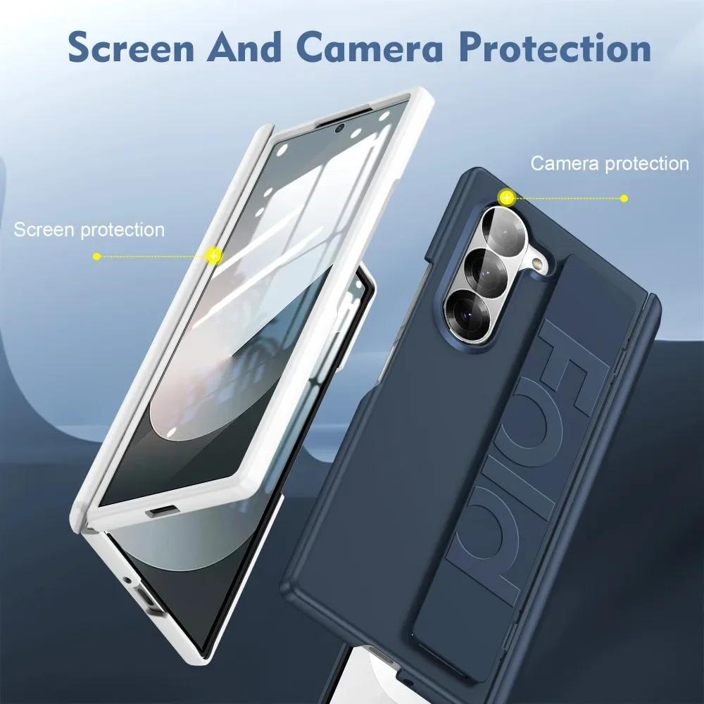 Elasticity Silicone Wrist Strap Phone Case for Samsung Galaxy Z Fold 7 6 Fold6 Fold5 Wristband Shockproof Hinge Protective Cover