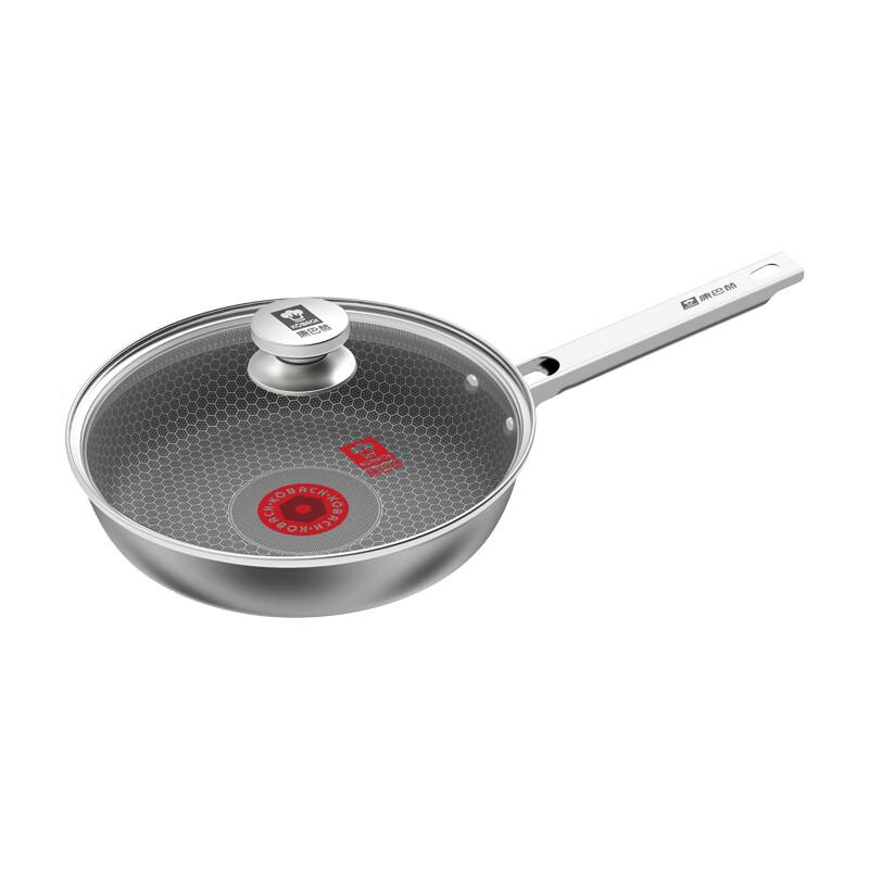 Антипригарная сковорода-гриль Kangbahu из нержавеющей стали 304 с сотовым дном и крышкой