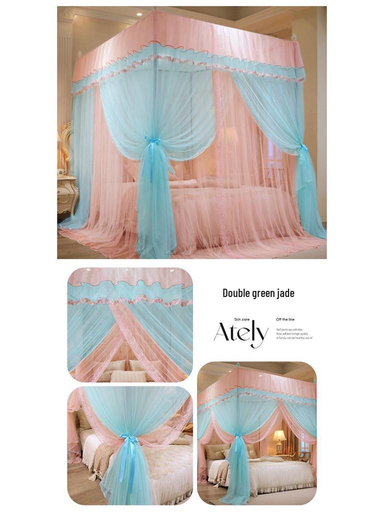 Three-Door Princess Style Thickened Mosquito Net for Single/Double Bed
