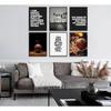 6pcs Basketball Wall Art Unframed Pirational Sport Canvas Black White Basketball Motivational Quotes Poster Prints Teen Boys Kids Painting Wall Decor
