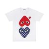 COMME DES GARCONS PLAY POLKA DOT MÆND T-SHIRT - Hvid - AZ-T240-051-1 Unisex T-Shirt