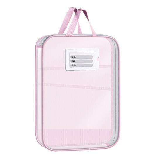 Mesh Pouch Bag File Bag A4 Zipper with Handle Document Organizer